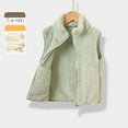 thumbnail image 2 of newwalpole Girls' Boys Sherpa Fleece Vest Outwear Lightweight Solid Color Cute Jacket with Pockets Green for Size 10-11 Years, 2 of 4