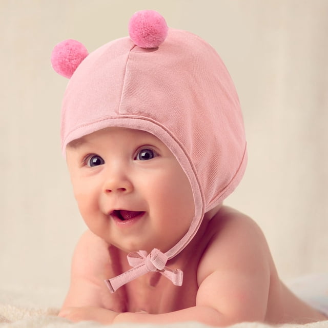 Bomber Hats Baby Cute Tethered Hat Cold Protection Warm Ball Ear Children's Cap Bomber Hats