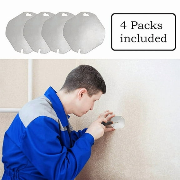 4 Packs Octagon Electrical Box Cover, Galvanized Steel Metal Junction Box Covers, Outlet Box Cover for Octagonal Box