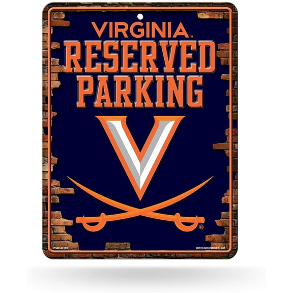 University of Virginia Cavaliers Metal Parking Sign Embossed Wall Team Logo Novelty