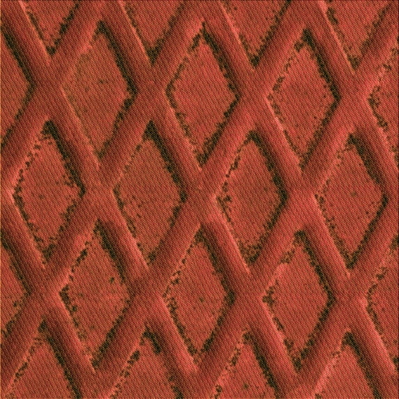 Ahgly Company Indoor Square Patterned Orange Red Orange Area Rugs, 6' Square