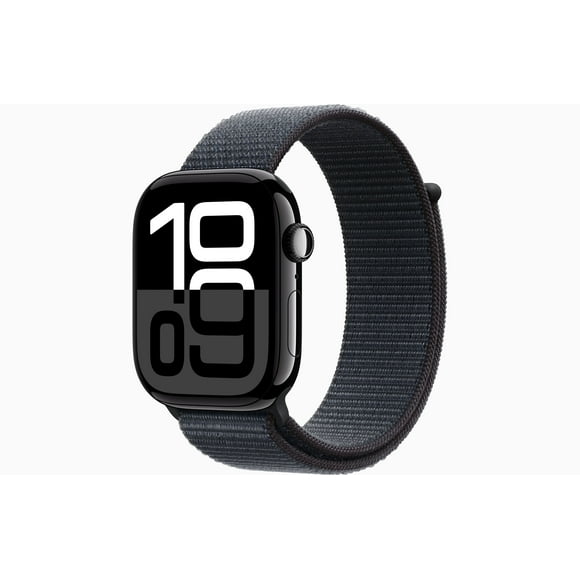 Restored Apple Watch Series 10 GPS 46mm Jet Black Aluminum Case with Sport Loop - Refurbished Fair
