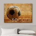 thumbnail image 3 of wall26 Canvas Print Wall Art Vintage Soccer Ball on Wood Panels Sports Athletes Photography Modern Art Contemporary Scenic Urban Multicolor for Living Room, Bedroom, Office - 24"x36", 3 of 5