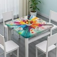 thumbnail image 3 of Colorful Radial Paint Burst Square Fitted Tablecloth with Elastic Edge,Square Table Cover,Washable Elastic Table Cover for Home Kitchen Party Decor 36"x36", 3 of 6