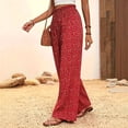 thumbnail image 6 of Jerdar Womens Wide Leg Pants Palazzo Casual Flowy Elastic Waist Pant Dressy Long Lounge with Pockets Summer Spring Outfits L, 6 of 6