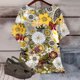 thumbnail image 5 of Puntoco Liquidación de blusas cortas para mujer, blusa de manga corta con estampado de moda para mujer, camiseta de cuello redondo, 5 of 5