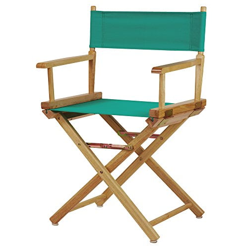 Casual Home 18" Directors Chair Natural Frame with Teal Canvas