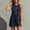 Navy, variant on Wovilon Women's Sleeveless Round Neck Shift Dress with Contrast Piping and Button Front, Cotton Linen Blend Casual Summer Mini Dress for Vacation and Daily Wear