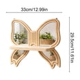thumbnail image 3 of Cififendec Butterfly Shaped Wood Mirror Floating Shelf, 12.99"×11.61", Wall Mount Plant Display Rack for Nursery Bedroom Boho Wall Decor, 3 of 5