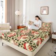 thumbnail image 4 of Manfei Xmas Santa Claus Full Size Sheets,Leopard Print Bed Sheets,Red White Yellow Sheet Sets For Men Women,Luxury Bedroom Decor,4 Pieces, 4 of 7