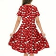 thumbnail image 4 of 4-14 Years Girls Dresses Kids 3D Print Dress Casual Short Sleeve for Princess Summer A-line Party Dresses Red A 11-12 Years, 4 of 5