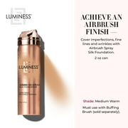 LUMINESS Silk Airbrush Spray Foundation - Full Coverage Foundation - Formula Hydrates & Moisturizes with Hyaluronic Acid, Aloe Vera & Hydrolyzed Silk (Shade - Medium Warm)