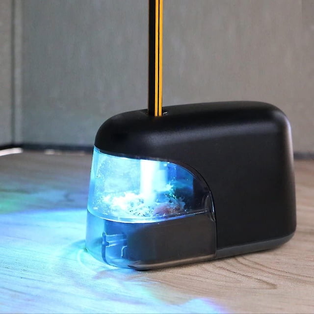 Electric Pencil Sharpener With Led Light Glows While Sharpening Pencils (black)_High-quality
