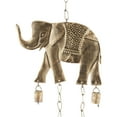 thumbnail image 4 of DecMode 28" Brass Metal Elephant Windchime with Bells, 4 of 8