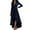 Navy, variant on HNMKIU Elegant V Neck Waist Ruched Flutter Sleeve Midi Dress with Pleated Detail for Casual Everyday Black，L