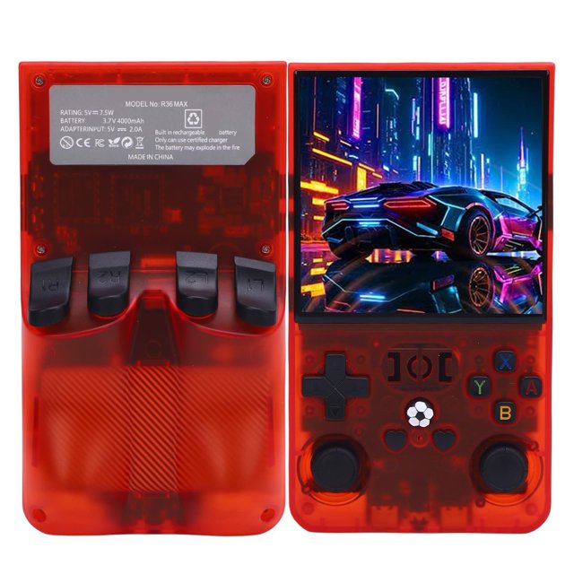 Consola De Juegos De Mano R36Max, Consola De Video Retro Con Memoria Incorporada, Código Abierto, Admite Más De 30 Emuladores, Más De 18000 Juegos, 4000 MAh, 4 Pulgadas 720x720