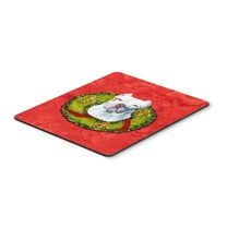 Pit Bull Christmas Wreath Mouse Pad Hot Pad or Trivet