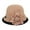Khaki, variant on British Style Feather Flower Wool Felt Bucket Hat Elegant Vintage Church Derby Dress Hat for Women Universal Khaki