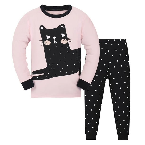 Conjunto para bebé niña Gibobby, pijama de 2 piezas, algodón, top y pantalones de manga larga, 8-9 años