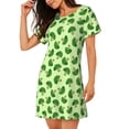 thumbnail image 2 of Gukieu Broccoli Vegetables Print Women's Nightgown, A-line Round Neck Short-sleeved Nightgown Pajamas Home Wear Suitable for Home and Outing, 2 of 6