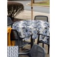 thumbnail image 5 of Outdoor Tablecloths with Umbrella Hole & Zipper, Blue Floral 60x60 Inch Square Tablecloths, Abstract Watercolor Flower Leaf Plant Waterproof Table Cloth, Patio/Pool/Picnic Table Covers, 5 of 8