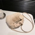 thumbnail image 1 of Bolso de mano de felpa para mujer, peludo con pliegue en la nube a la moda, ajustable con colgante pequeño, 1 of 8