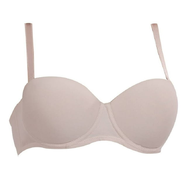 Brasier Bras Jade para Mujer Strapless Camello Talla 38C, brasier beige con tirantes desmontables y contorno de power mesh que ofrece soporte ergonómico para busto pesado, ideal para lencería cómoda y versátil en ropa interior femenina.