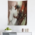 thumbnail image 1 of Myth Tapestry, Ilustration of Mythological Creature Dragon Imaginary Culture Animal Art, Fabric Wall Hanging Decor for Bedroom Living Room Dorm, 5 Sizes, Grey Red, by Ambesonne, 1 of 1