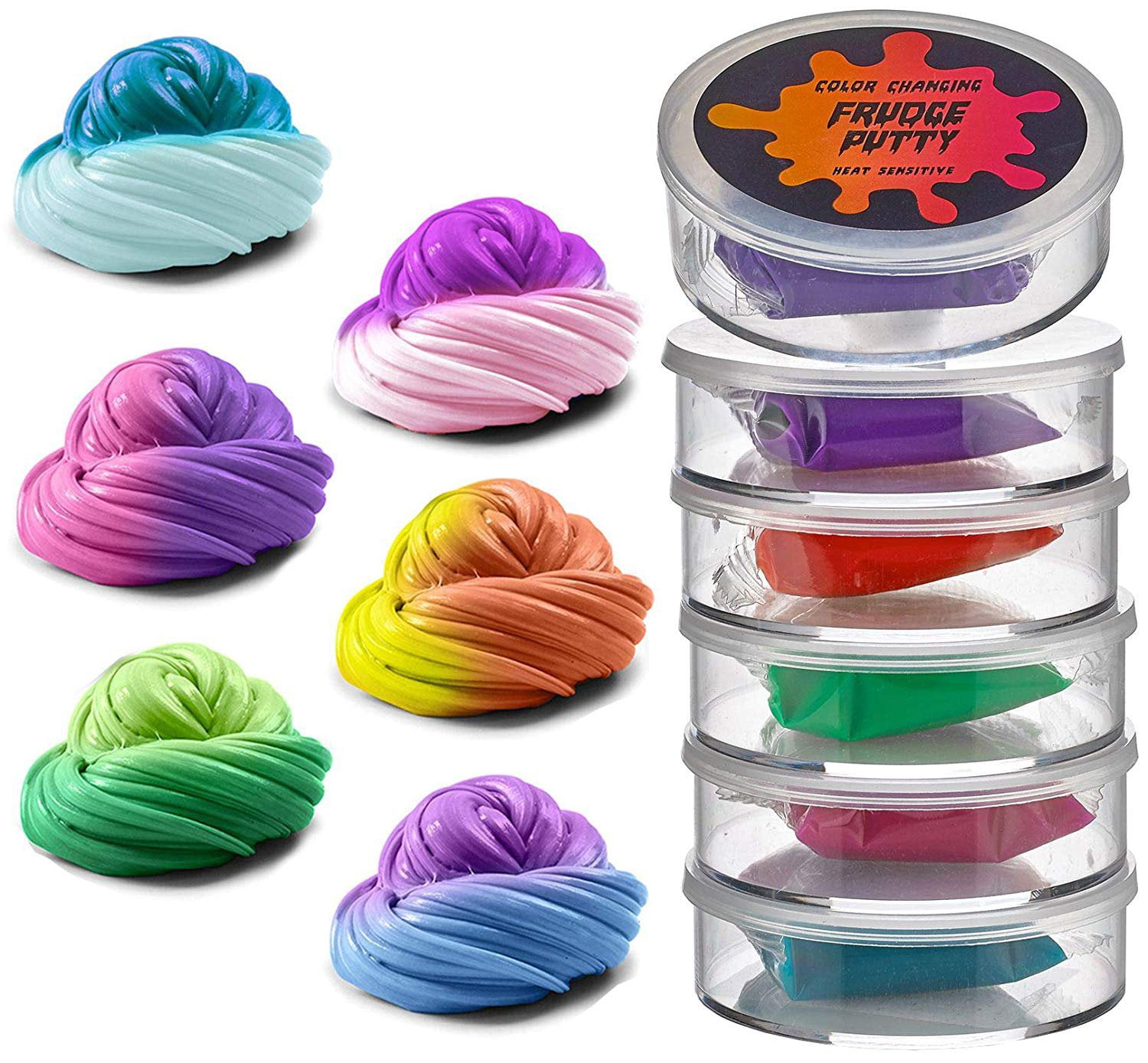 Colourful Fluffy Putty Mood Silly Putty Squeeze Stretch Stress Stocking Filler 