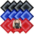 thumbnail image 1 of Basico Bandanas pour la Tête en Coton 100 %, Lot de 12, 1 of 8