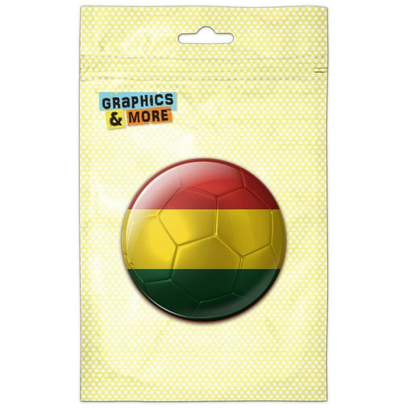 Bolivia Flag Soccer Ball Futbol Football Pinback Button Pin Badge