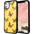 thumbnail image 1 of Butterfly Case for iPhone Xs max，Yellow Anti-Fall Soft TPU&Aluminum Hard Back Protection Shockproof Flexible Girls and Man Cases Cover for iPhone Xs max, 1 of 6