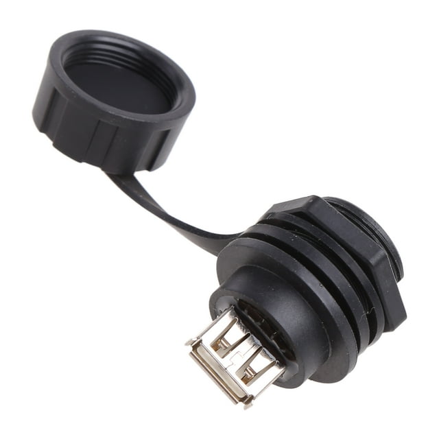 Conector hembra USB 2.0 para panel, resistente al agua IP67, con tapa