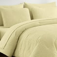 thumbnail image 3 of Chezmoi Collection Liam 7-Piece Soft Yellow Bed in a Bag Queen Comforter Set with Sheets Medallion Embossed Bedding Set, 3 of 9