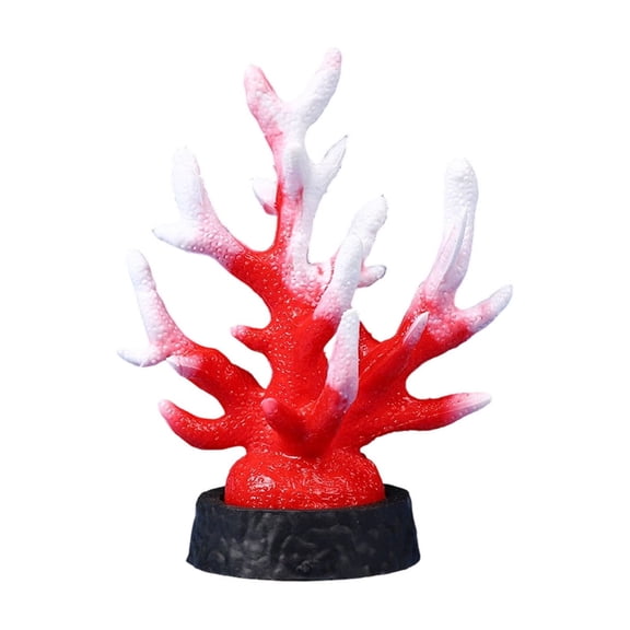 ZhangC Artificial Coral Reef Decor, 1.8x3.9 Inches Aquarium Decor Artificial Coral, Realistic Sea Inspired Ornament for Fish Tank Aquarium Corals Decoration(Red)