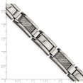 thumbnail image 4 of White Stainless Steel bracelet Diamonds Men's Textured Diamond 8.5 in 12 mm, 4 of 4