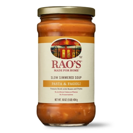 Rao's Made for Home Pasta & Fagioli Soup, Ready to Eat Vegetable Soup, No Preservatives, 16 oz