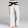 thumbnail image 4 of SBYOJLPB Flash Pick Womens Pants Women Patchwork Bell Bottoms Flare Trousers Mid Waisted Wide Leg Yoga Pants Rollbacks, 4 of 8