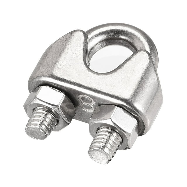 Unique Bargains 316 Stainless Steel Wire Rope Clip Clamp for 8mm Diameter Cable, 8 Pack