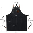 thumbnail image 2 of Canvas Work Aprons for Men with Pockets,Adjustable Strap and Large Pockets Apron,Kitchen Cooking Baking Chef Apron, 2 of 4