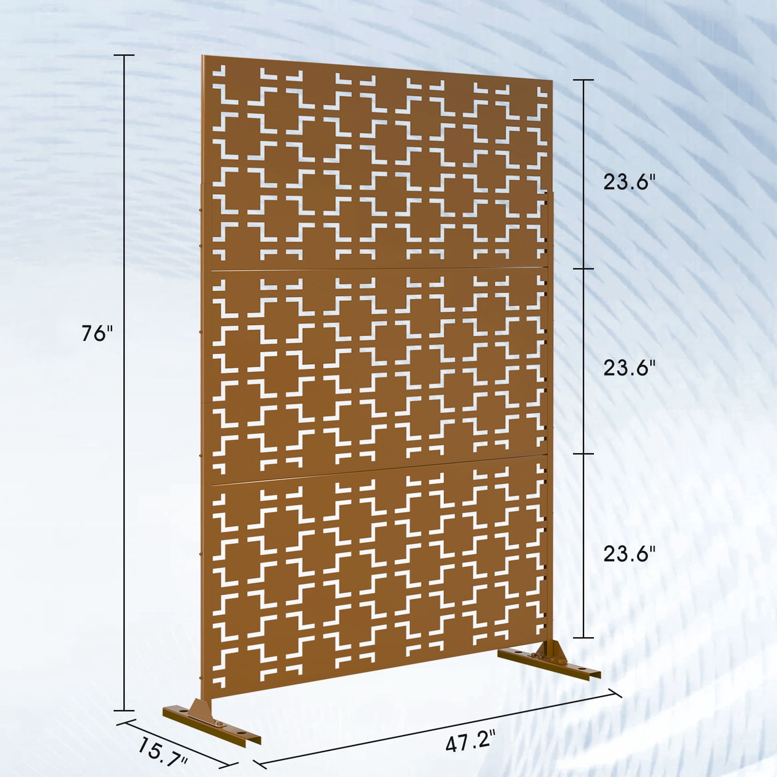 76 in x47 in Decorative Privacy Screen Outdoor Divider with Stand