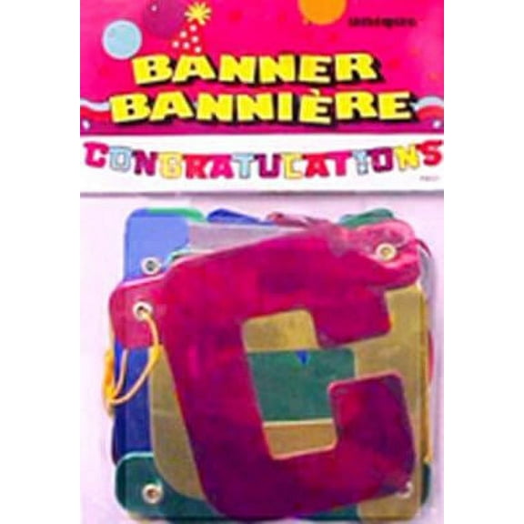 4ft Metallic Congratulations Banner