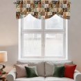 thumbnail image 3 of Tie Up Valances for Windows, Floral Patchwork Adjustable Valance Curtains Window Treatment for Living Room/Bedroom, Vintage Country Geometric Flower Rod Pocket Kitchen Curtains & Drapes 54x18 Inch, 3 of 9