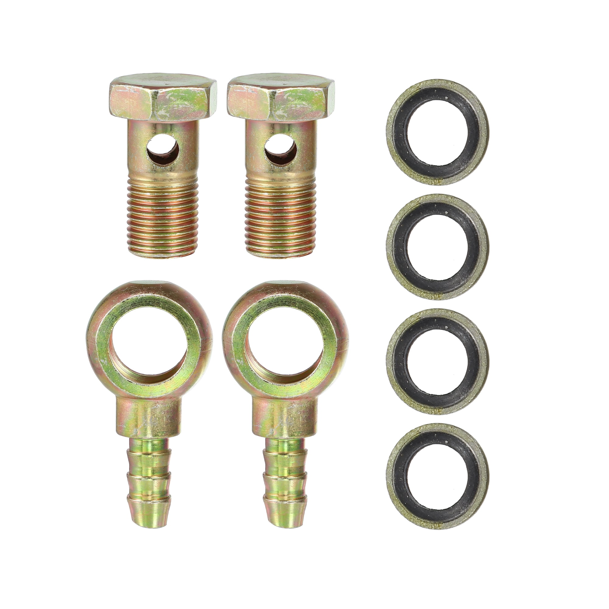 Double Hole Banjo Bolt M10x1.25 Metric Double Banjo Bolt Brake Fitting With Washers - Motorcycle & Car Replacement Part M10x1.25 Metric Thread Double Banjo Bolt Motorcycle Car - Foto 6