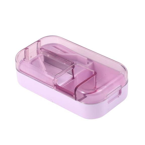 Unique Bargains Portable Pill Cutter for Travel Easy Medication Management Light Purple