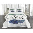 thumbnail image 3 of Ambesonne Chill Quilted Bedspread Set 3 Pcs, Positive Vibes Boho Wording, King Size, Multicolor, 3 of 5