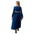 thumbnail image 3 of Disfraz de baile de nobles de la corte medieval vintage para cosplay de Halloween, vestido de manga de cuerno de gamuza para niños, 3 of 5