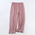 thumbnail image 2 of Wide Leg Pants for Women BWASD Casual Modal Soft Plus Size Baggy Elastic Waist Trousers Solid Color Pajama Pants Simple Loungewear Sleeping Wear (Watermelon Red,2XL), 2 of 9
