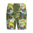 thumbnail image 4 of Yiaed Surfing Dinosaur for Men's Soft Sleep Pajama Short Lounging Pajama Shorts-3X-Large, 4 of 8
