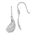thumbnail image 2 of Sterling Silver Rhodium-plated Filigree Leaf Dangle Earrings, 2 of 3